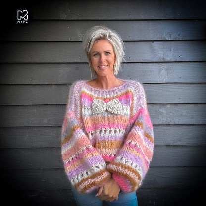 Knit pattern – Chunky Mohair Pullover Bijoux No.12 (ENG-NL-DE)