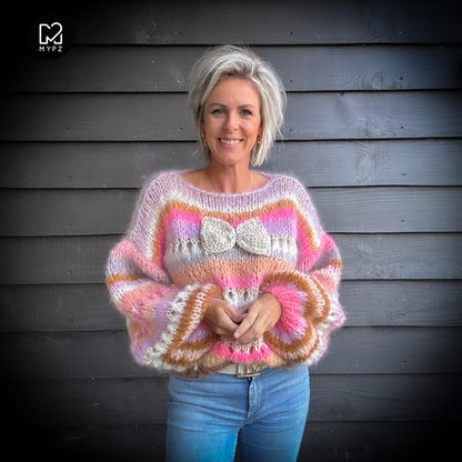 Knit pattern – Chunky Mohair Pullover Bijoux No.12 (ENG-NL-DE)
