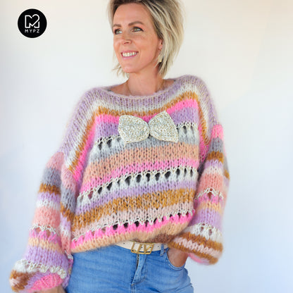 Knit pattern – Chunky Mohair Pullover Bijoux No.12 (ENG-NL-DE)