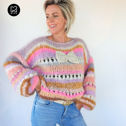 Knit pattern – Chunky Mohair Pullover Bijoux No.12 (ENG-NL-DE)