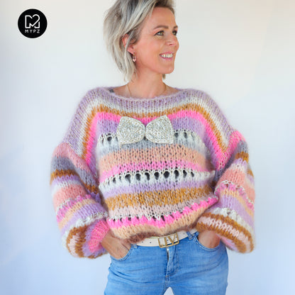 Knit pattern – Chunky Mohair Pullover Bijoux No.12 (ENG-NL-DE)