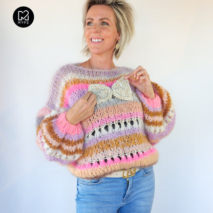 Knit pattern – Chunky Mohair Pullover Bijoux No.12 (ENG-NL-DE)