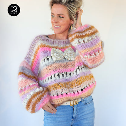 Knit pattern – Chunky Mohair Pullover Bijoux No.12 (ENG-NL-DE)