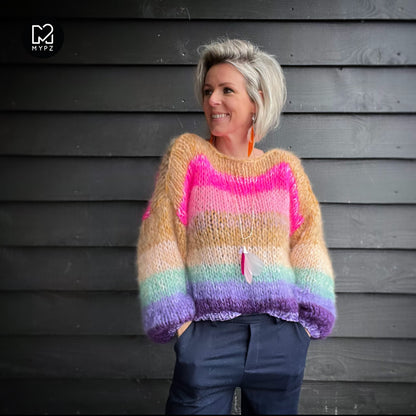 Knitting Kit – MYPZ Classic Mohair Pullover Rainbow No15 (ENG-NL)