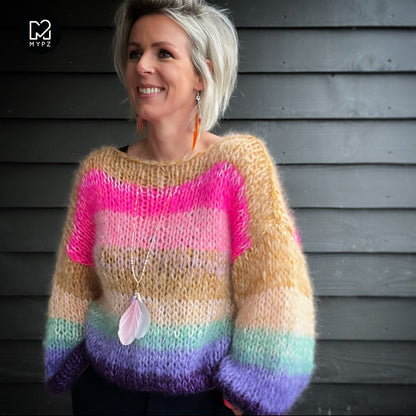 Knitting Kit – MYPZ Classic Mohair Pullover Rainbow No15 (ENG-NL)