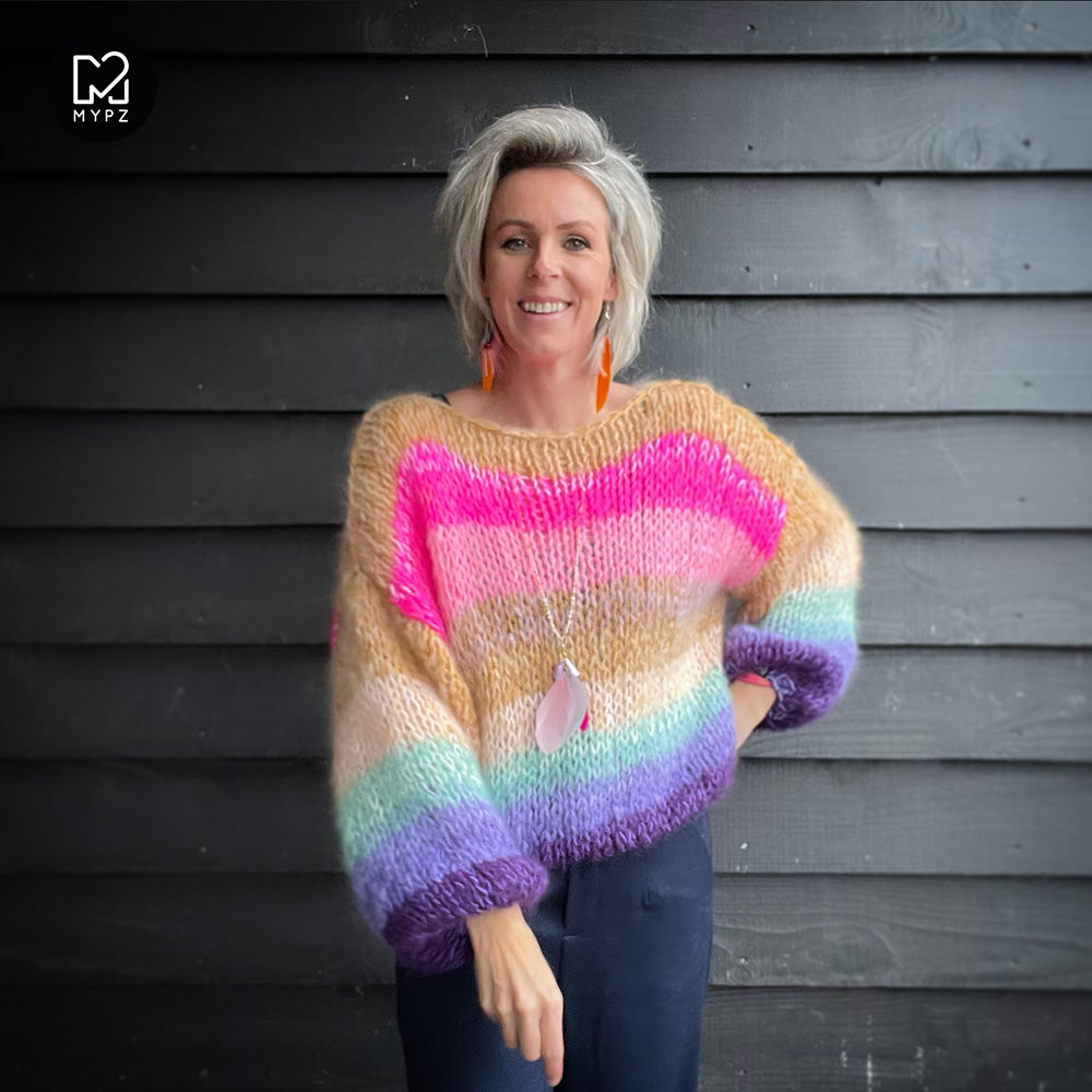 Chunky Mohair-merino Rainbow pullover