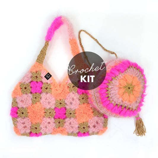 Crochet kit - MYPZ Heart bag + Diamonds bag (ENG-NL-DE-FR-ES)