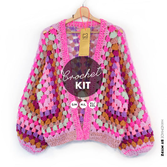 Haakpakket - MYPZ Hexagon Cardigan Pink Mojito (ENG-NL-DE)