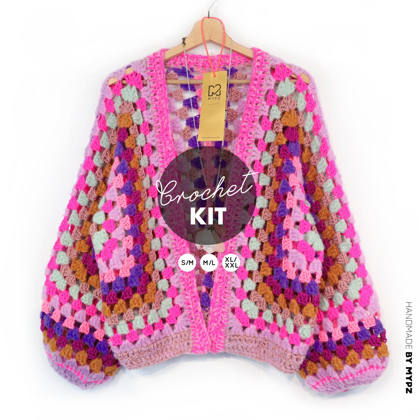 Haakpakket - MYPZ Hexagon Cardigan Violet Pop (ENG-NL-DE)