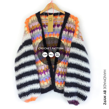 Haakpatroon - MYPZ Mohair Granny stripes vest Butterfly (ENG-NL)