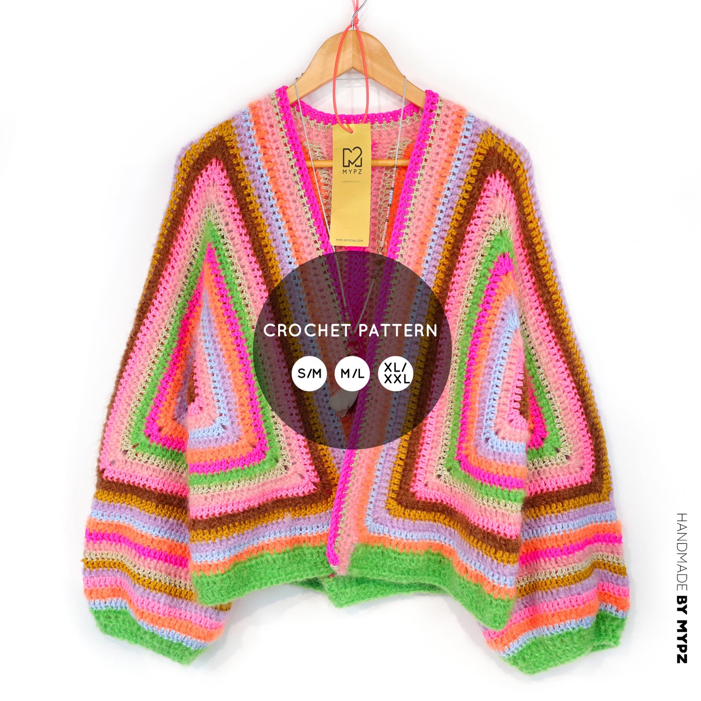 Haakpatroon - MYPZ Hexagon Cardigan Vibrant Soul (ENG-NL-DE)