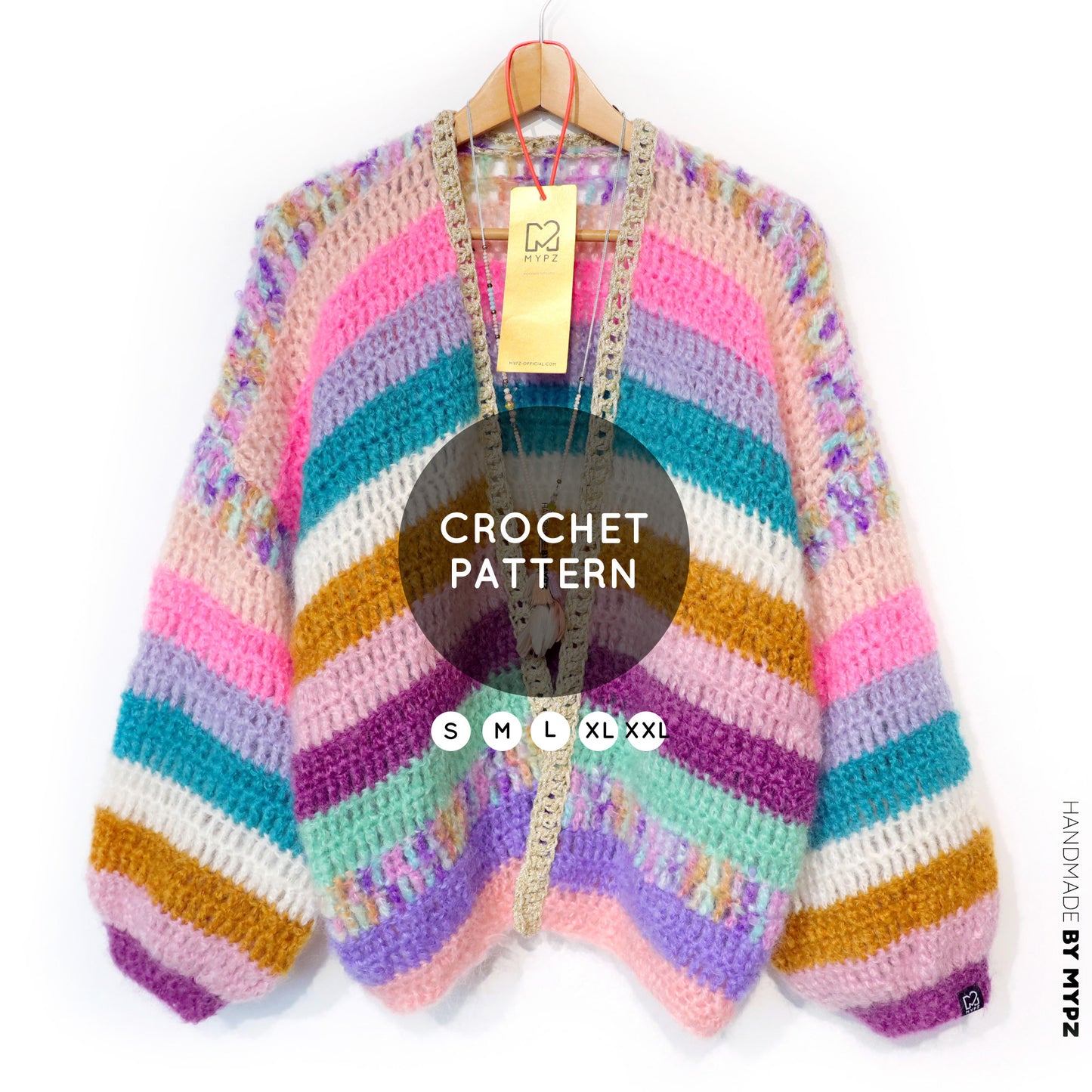 Haakpatroon - MYPZ Chunky Mohair cardigan Sunset Glow (ENG-NL-DE)