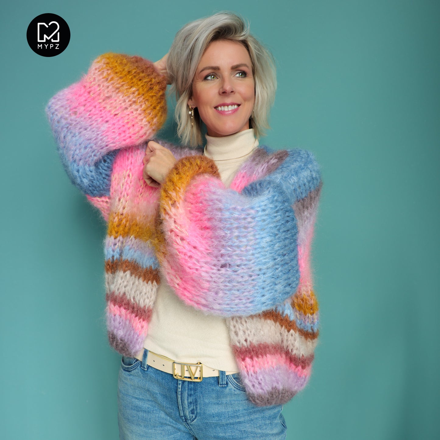 Breipakket – MYPZ kort Chunky Mohair vest Blue Moon No.15 (ENG-NL)