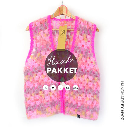 Haakpakket - MYPZ Mohair Granny stripes gilet Karma (ENG-NL)