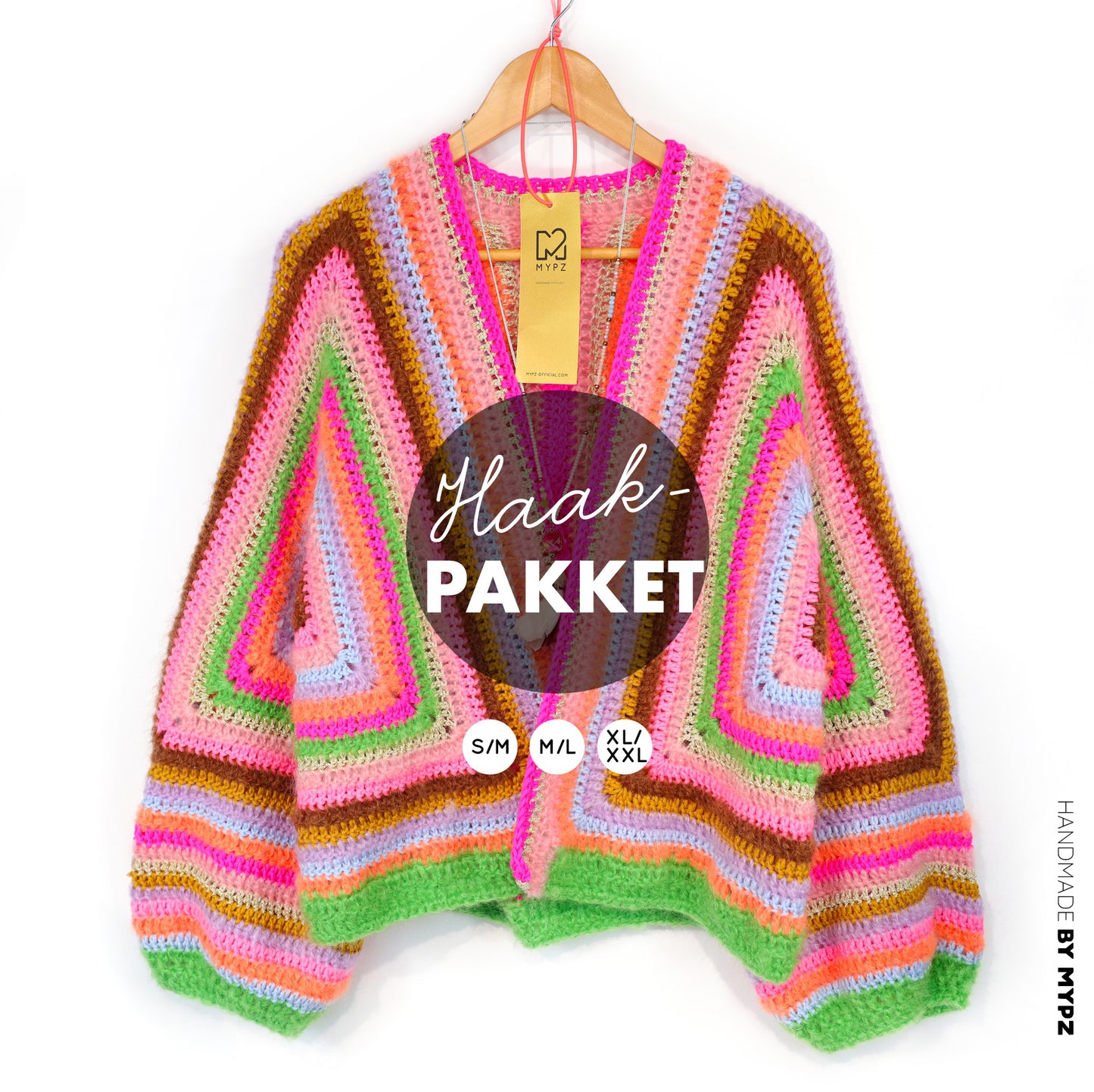 Crochet kit - MYPZ Hexagon Cardigan Vibrant Soul (ENG-NL-DE-FR-ES)