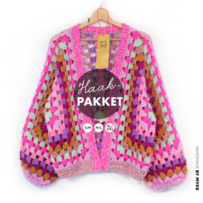 Haakpakket - MYPZ Hexagon Cardigan Pink Mojito (ENG-NL-DE)