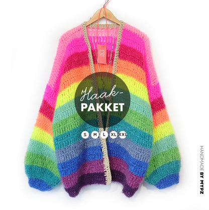 Haakpakket - Chunky Mohair cardigan Bowie Crochet (ENG-NL-DE)