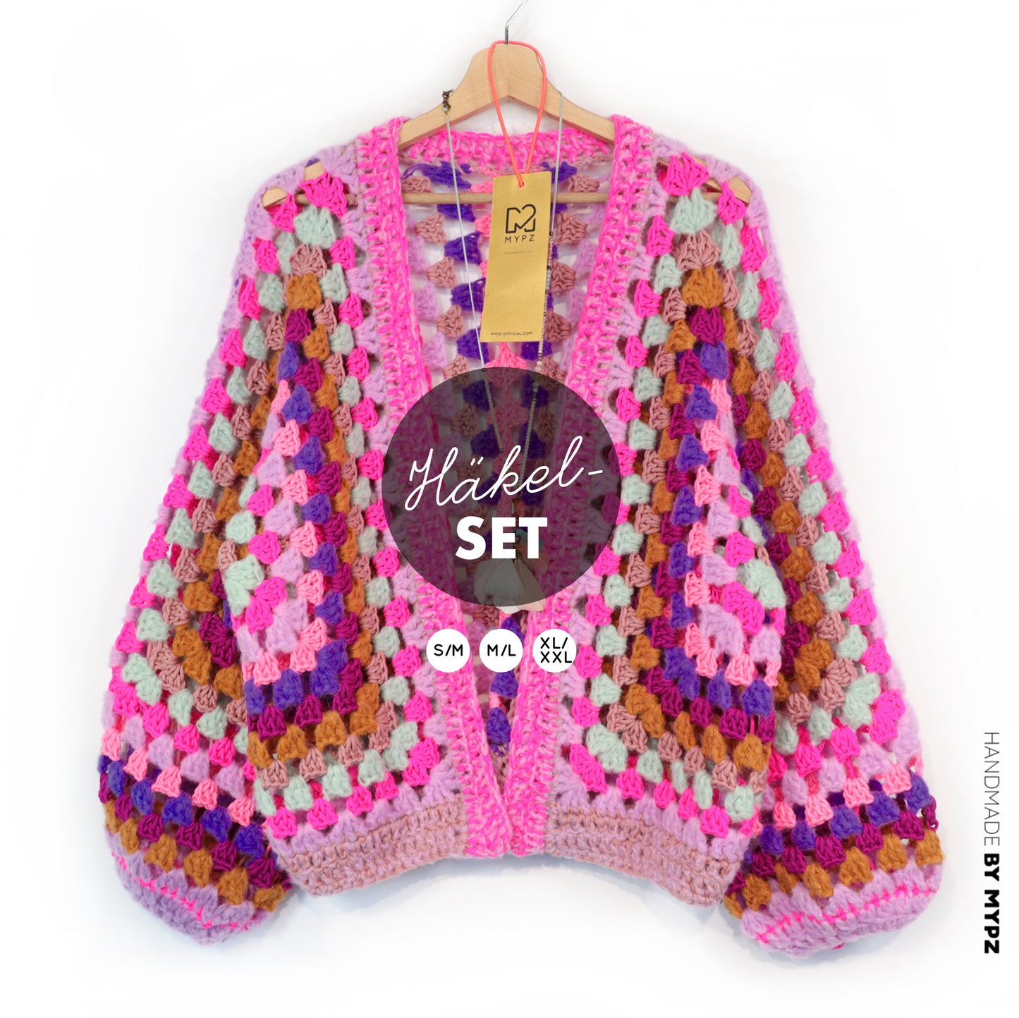 Haakpakket - MYPZ Hexagon Cardigan Violet Pop (ENG-NL-DE)