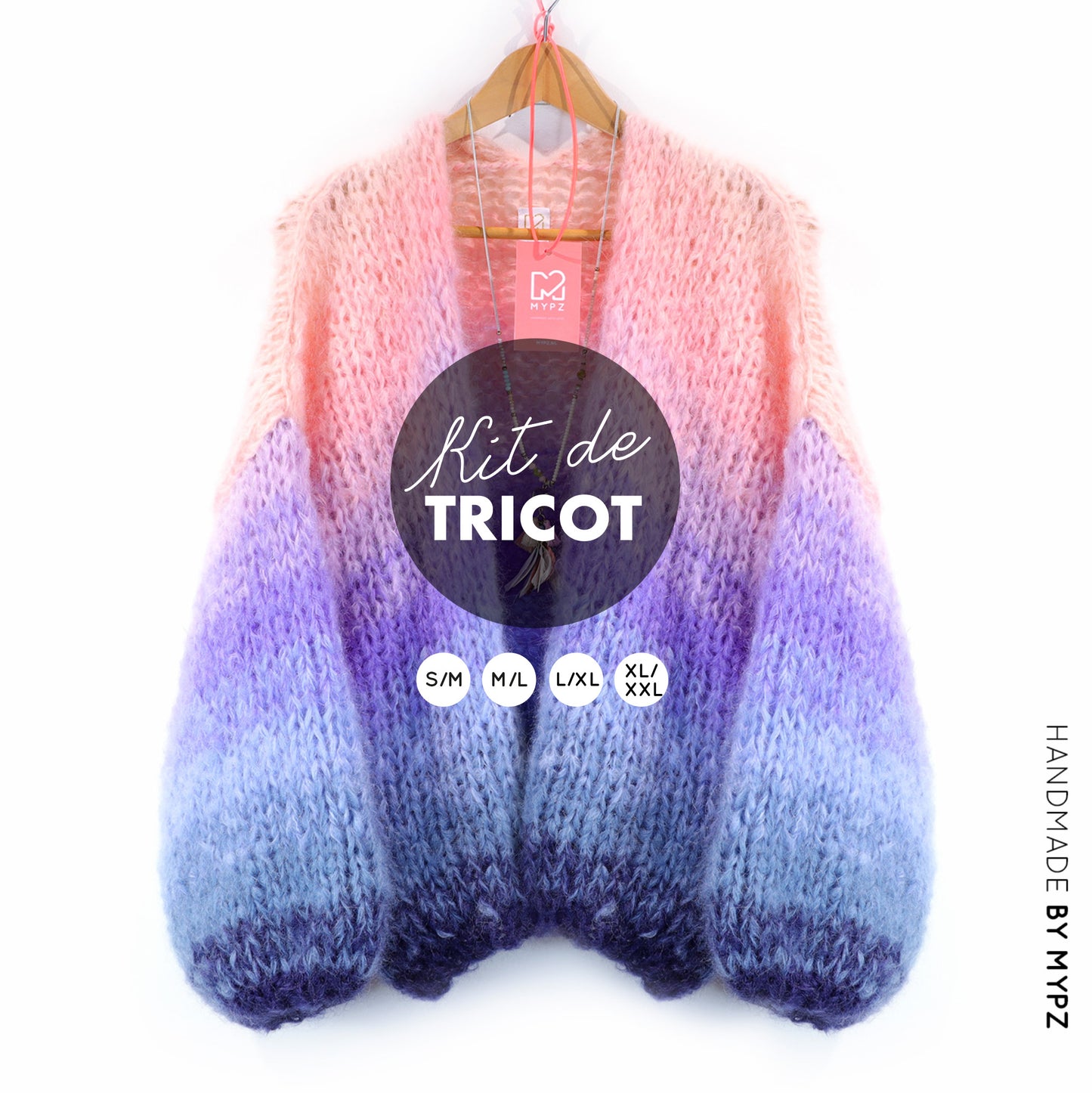 Breipakket – MYPZ kort Chunky Mohair vest Blue Sky No.15 (ENG-NL-DE)