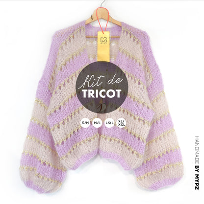 Kit de tricot – Cardigan court léger en mohair MYPZ Macha No10 (ENG-NL-DE-FR-ES)