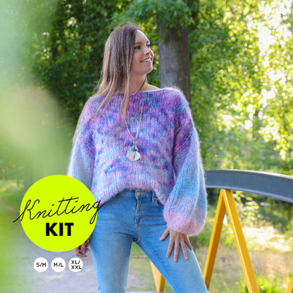 Knitting Kit – MYPZ Basic Chunky Pullover Heliotrope No15 (ENG-NL-DE)