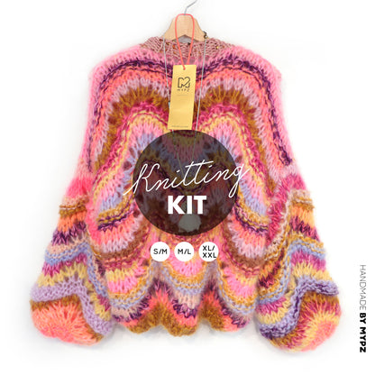 Breipakket – Chunky Mohair Pullover Colorflow Wave No.12 (ENG-NL-DE)