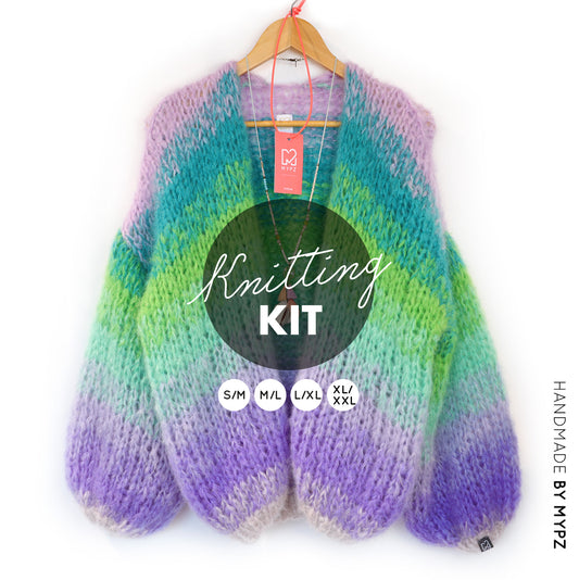 Knitting Kit – MYPZ Chunky Mohair Cardigan Green-Valley No.15 (ENG-NL-DE)