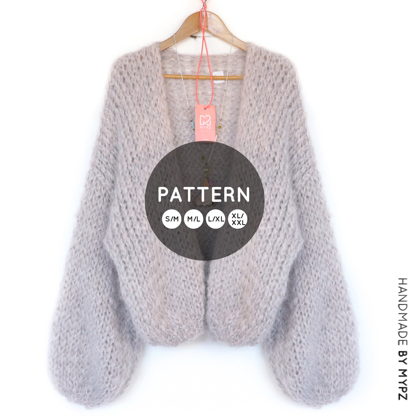 Knit pattern – MYPZ short basic chunky cardigan Sparkling No15 (ENG-NL-DE)