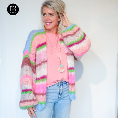 Breipakket – MYPZ Basic Light Mohair Cardigan Candy Clouds No10 (ENG-NL-DE)