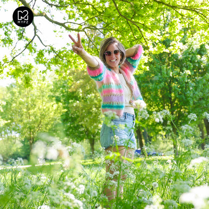 Knitting kit – MYPZ Short Light Mohair Cardigan Faby No10 (ENG-NL-DE)
