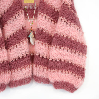 Breipakket – MYPZ kort Light Mohair Cardigan Rose Burgundy No10 (ENG-NL-DE-FR-ES)