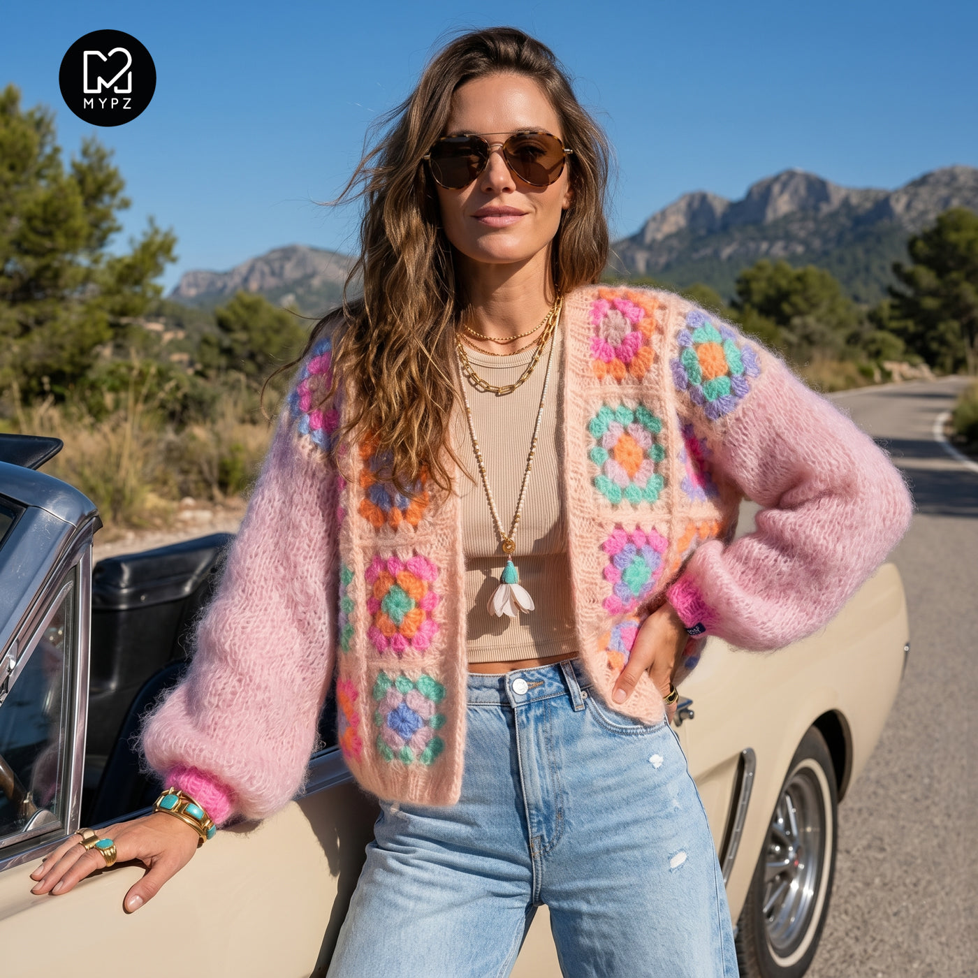 Haakpakket - MYPZ Granny square Mohair vest Marshmallow (ENG-NL-DE)