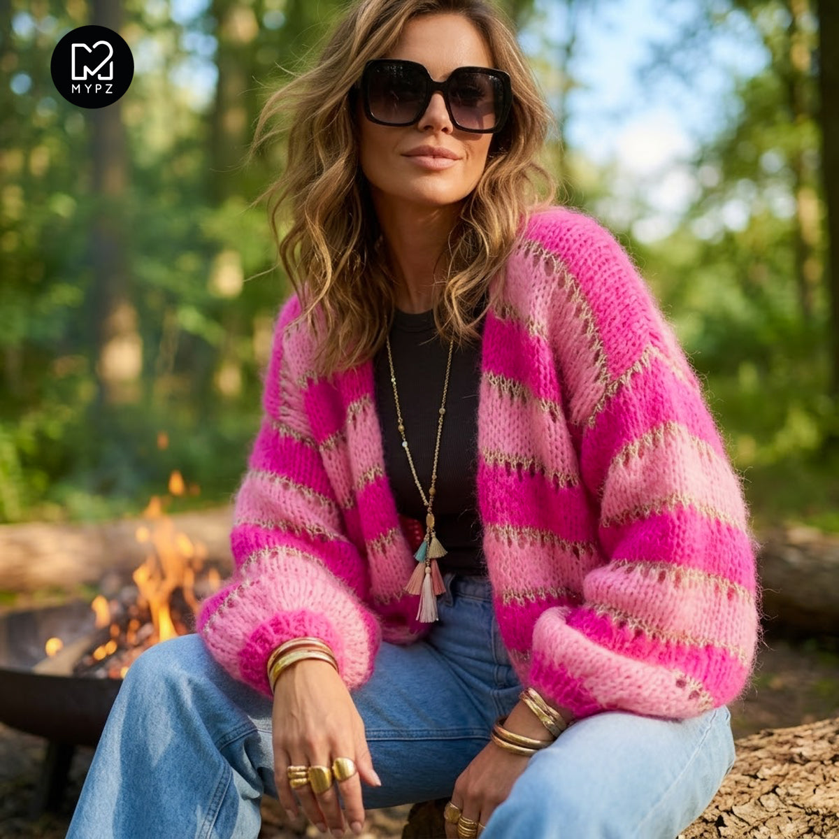 Kit de tricot – Gilet MYPZ en alpaga léger Neon Blush n°10 (ENG-NL-DE)