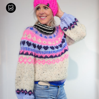 Breipatroon – MYPZ top-down trui Blue Heart No6 (ENG-NL)