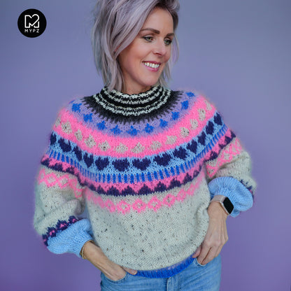 Breipatroon – MYPZ top-down trui Blue Heart No6 (ENG-NL)