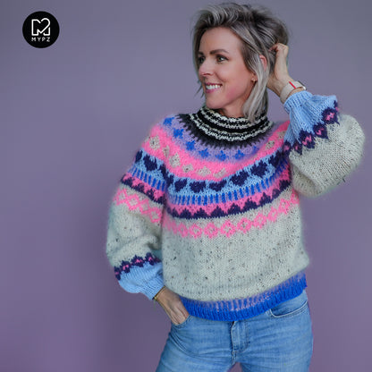 Breipatroon – MYPZ top-down trui Blue Heart No6 (ENG-NL)