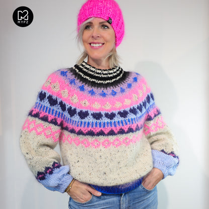 Breipatroon – MYPZ top-down trui Blue Heart No6 (ENG-NL)