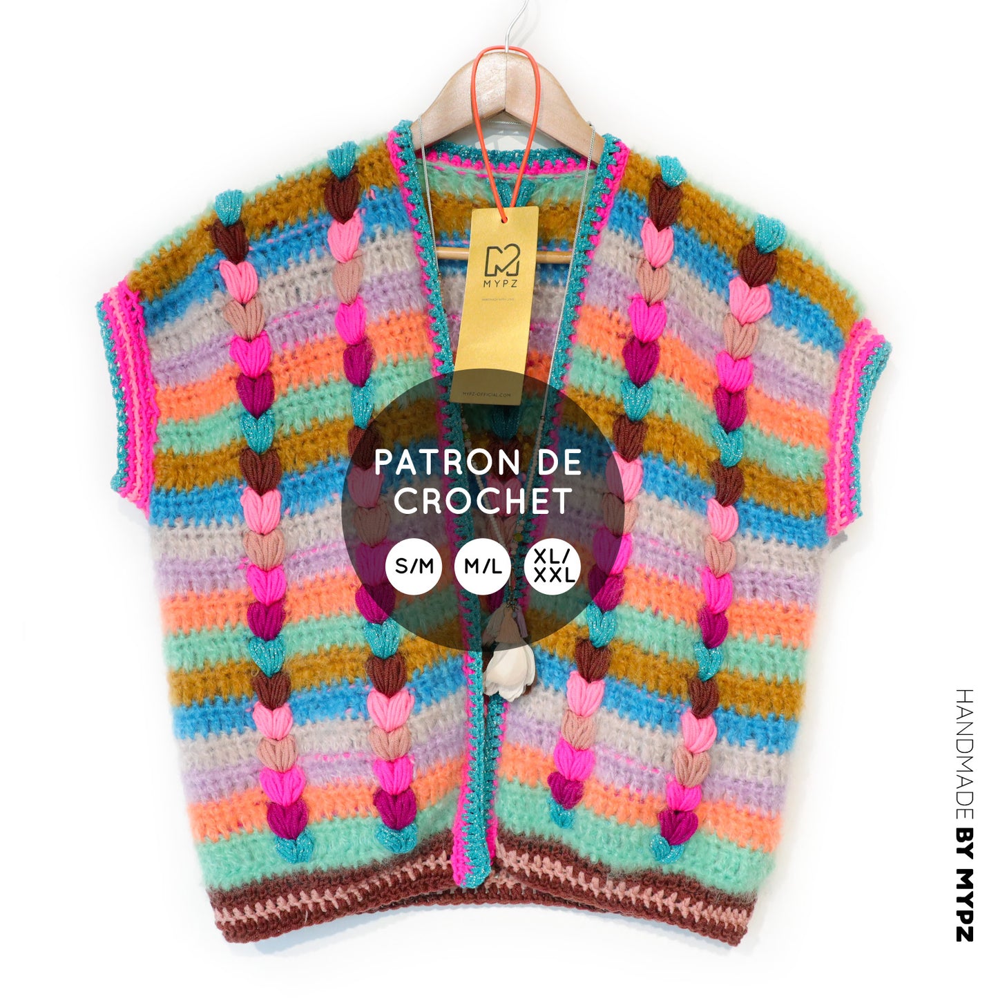 Haakpatroon - Chunky Mohair-merino vest Heartbeat (ENG-NL-DE)