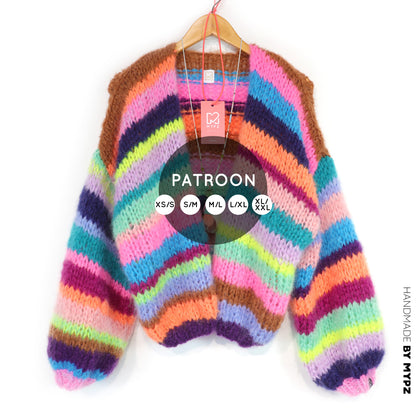 Breipatroon – Chunky Mohair Vest Rainbow Medley No.12 (ENG-NL-DE)