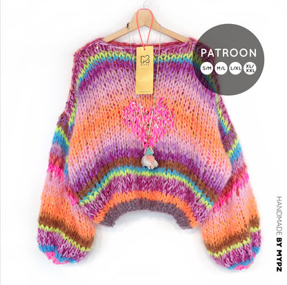 Breipatroon – MYPZ Short Chunky Pullover Neon Hearts No15 (ENG-NL-DE)