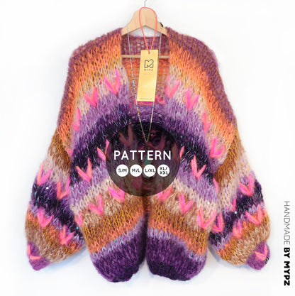 Breipatroon – MYPZ Chunky Mohair Cardigan Boho Firefly No.15 (ENG-NL-DE)