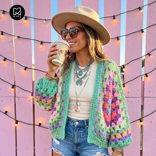 Breipakket - MYPZ Chunky Hexagon Cardigan Pistachio (ENG-NL-DE)