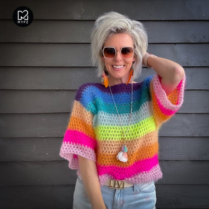 Haakpatroon – MYPZ gehaakte rainbow top (ENG-NL-DE)