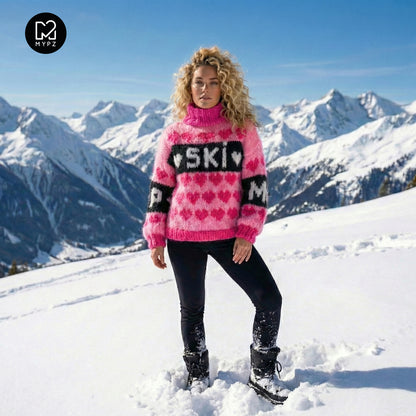 Breipakket – MYPZ Chunky Mohair Ski Love Trui Pink No.9 (ENG-NL-DE)