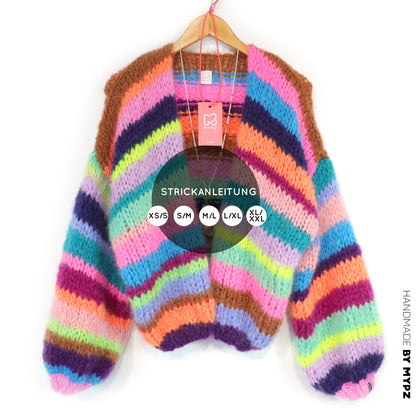 Breipatroon – Chunky Mohair Vest Rainbow Medley No.12 (ENG-NL-DE)