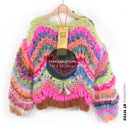 Breipatroon – MYPZ Chunky Mohair KIDS Pullover Wave No12 (ENG-NL-DE)