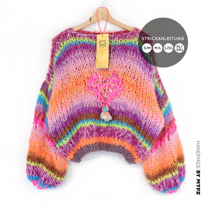 Breipatroon – MYPZ Short Chunky Pullover Neon Hearts No15 (ENG-NL-DE)