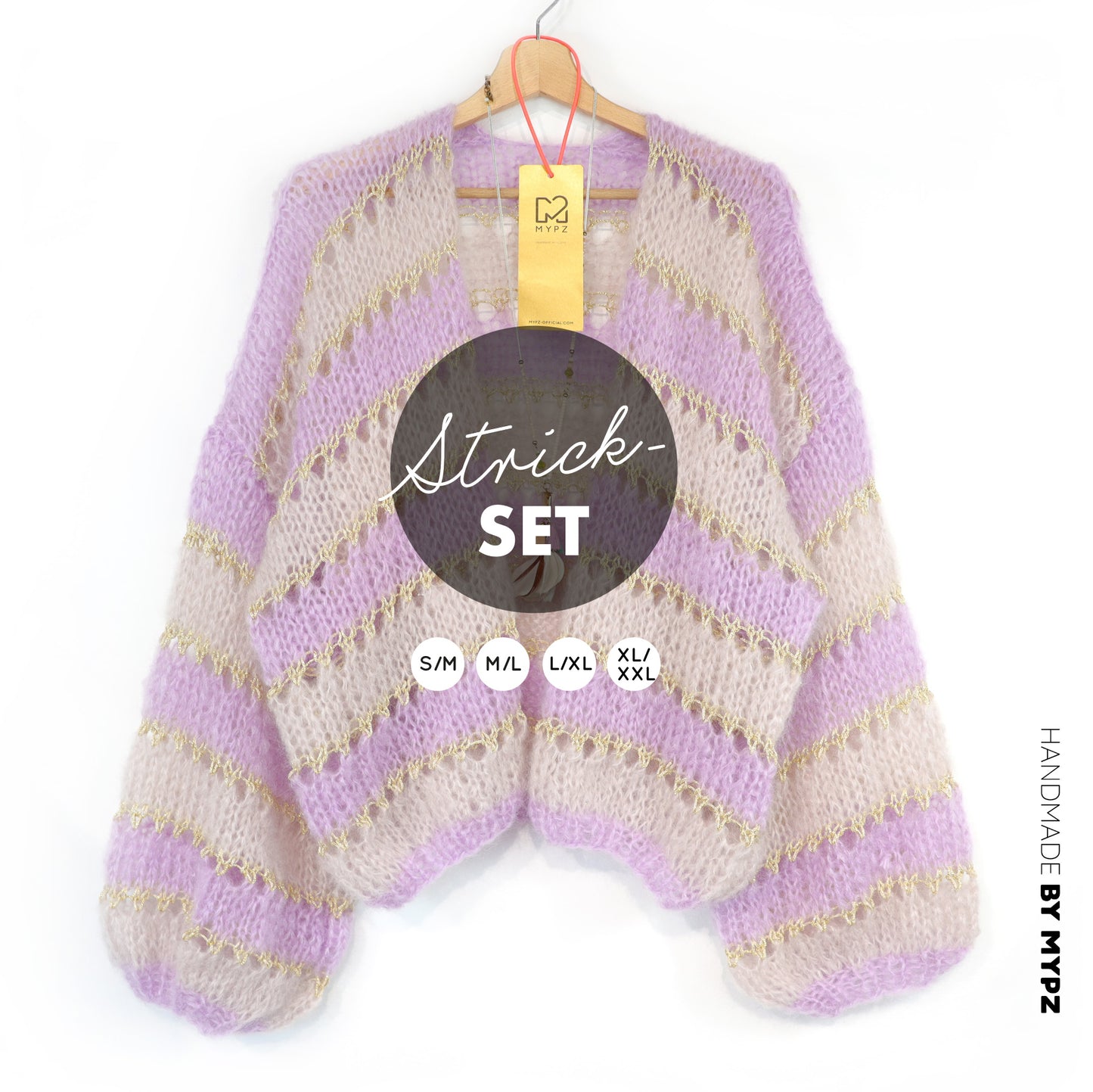 Kit de tricot – Cardigan court léger en mohair MYPZ Macha No10 (ENG-NL-DE-FR-ES)