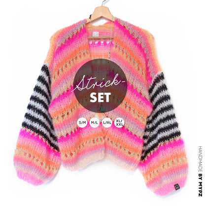 Knitting kit – MYPZ Light Mohair Cardigan Pink Magic No10 (ENG-NL-DE)