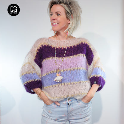 Knitting kit – MYPZ Basic Light Mohair Top Purple No10 (ENG-NL-DE-FR)